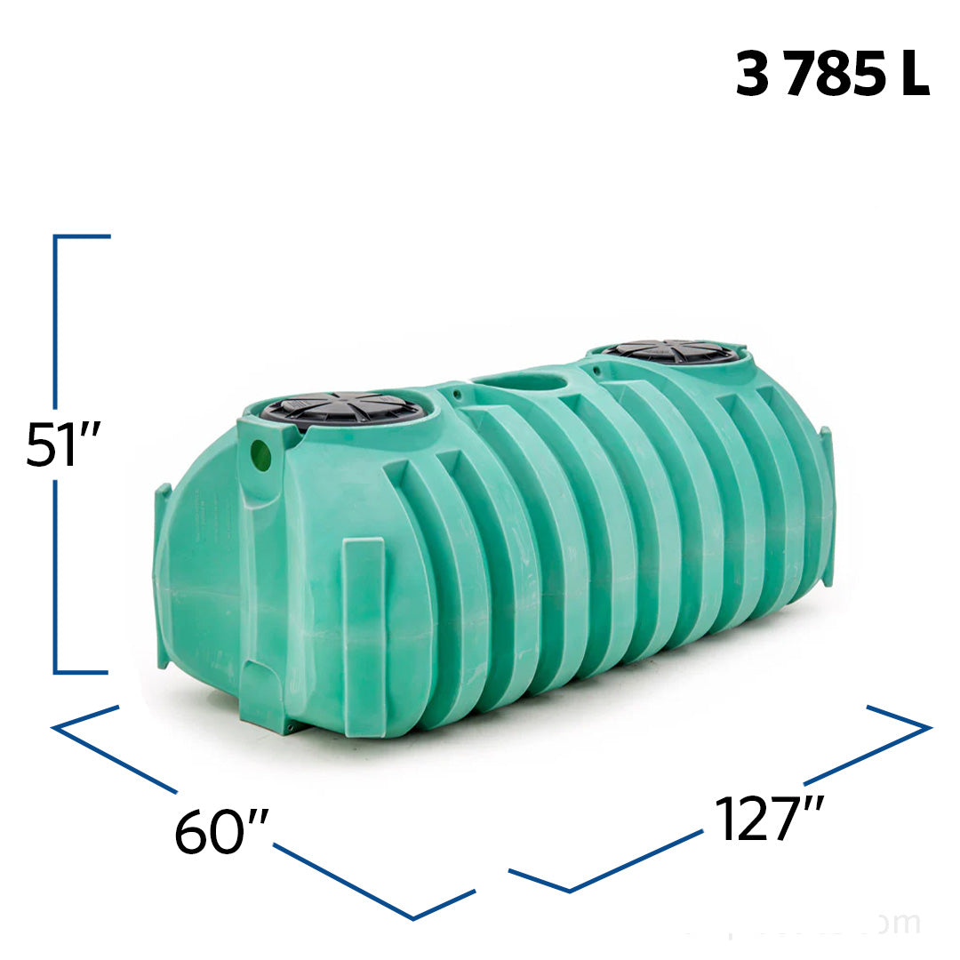 1000 Gallon Low Profile Plastic Two Compartment Septic Tank | 43517
