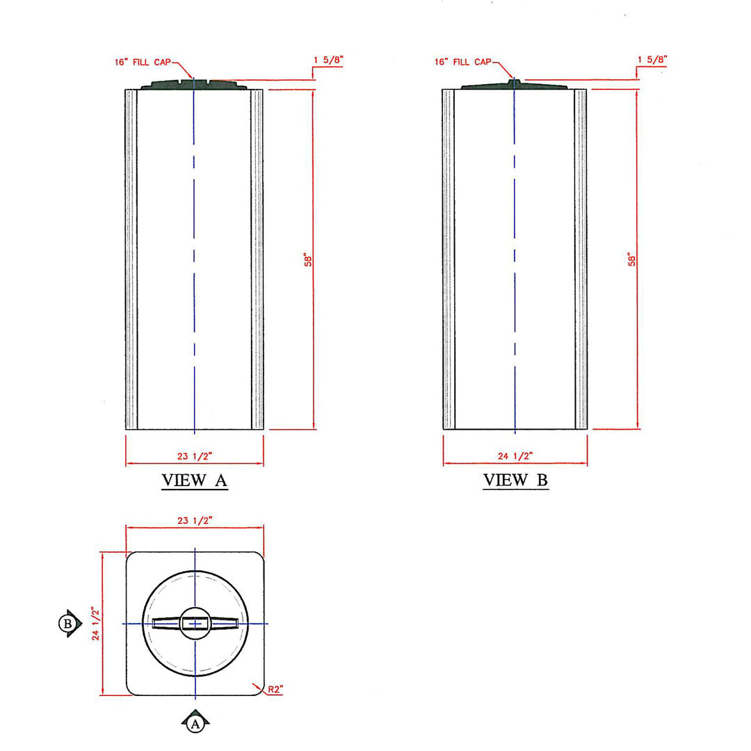 140 Gallons Vertical Storage Tank | 41205