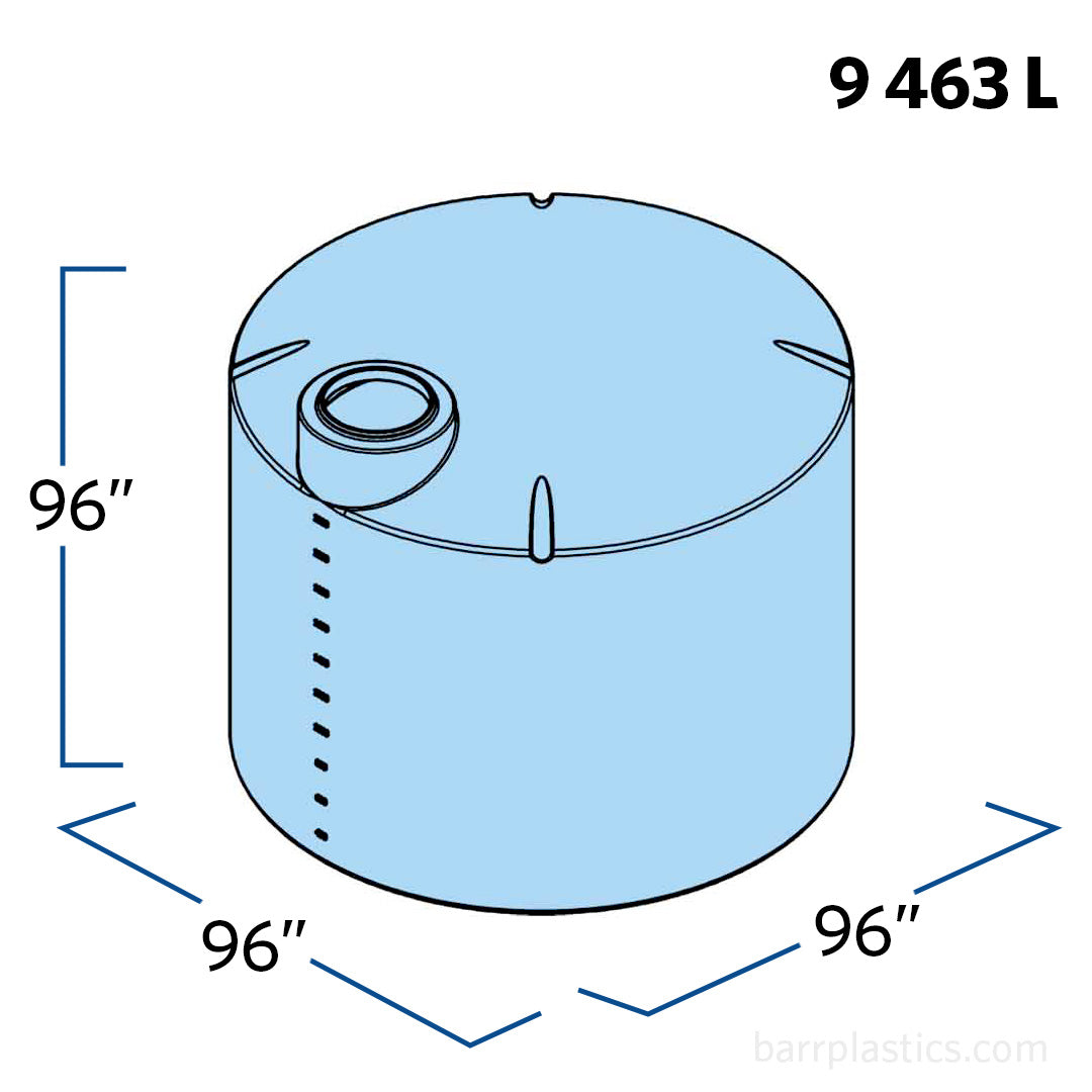 2500 Gallon 30 Degree HD Cone Bottom Tank with 2" FTG (CA) | 40129