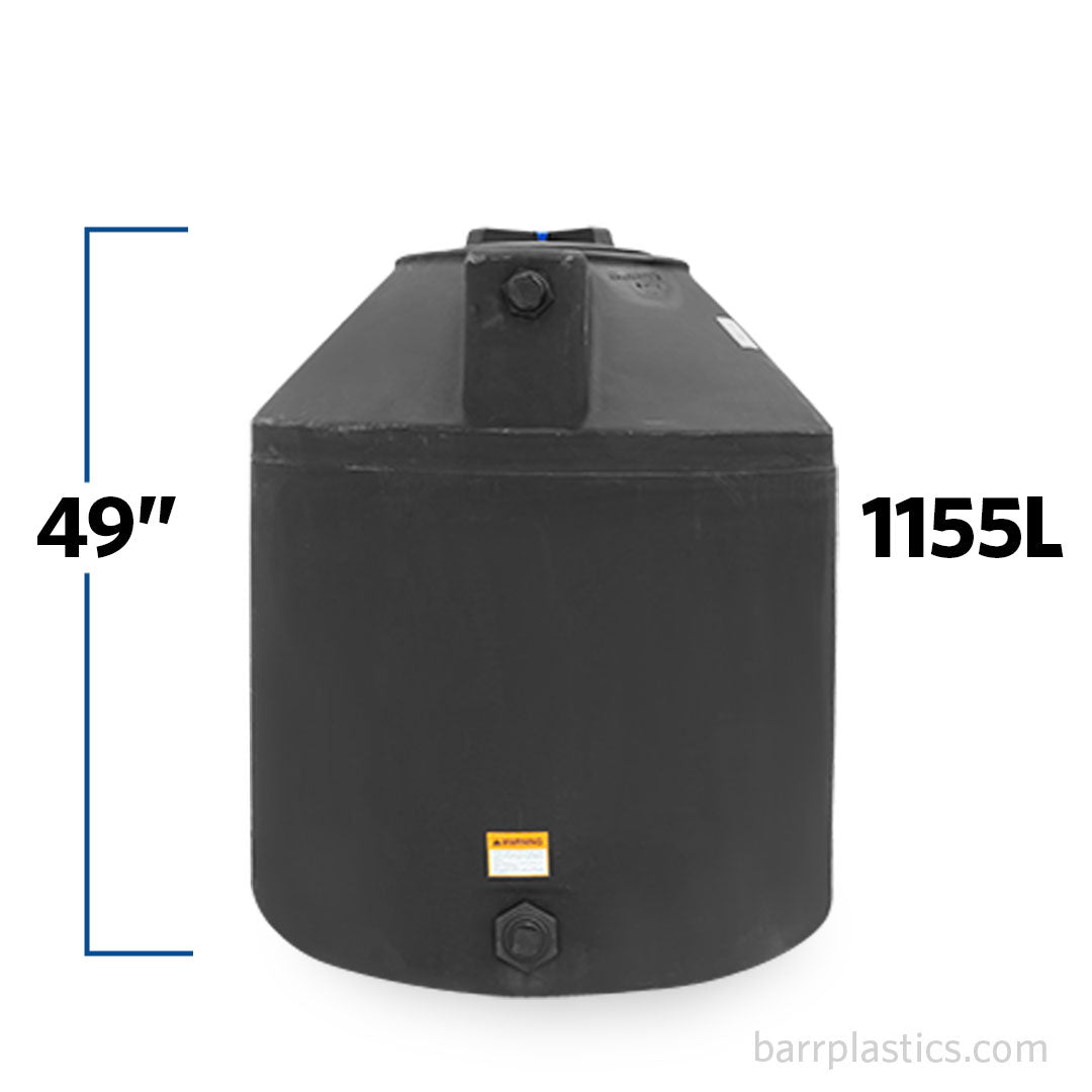 300 Gallon Plastic Vertical Water Storage Tank with 2" Fitting | 40702