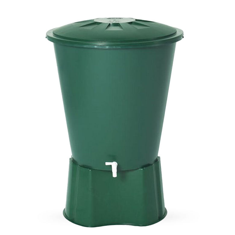 510L GRAF Classic Green Round Rain Barrel with Lid & Tap | 500214