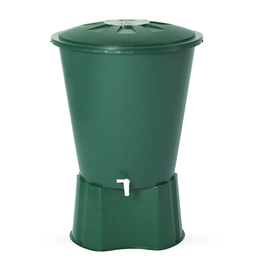 510L GRAF Classic Green Round Rain Barrel with Lid & Tap | 500214