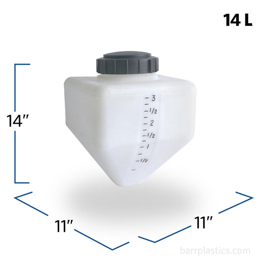 4 Gallon Square Blow-molded Cone Bottom Specialty Rinse Tank | SPBM04-SQ5