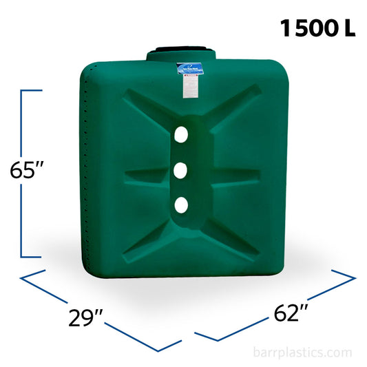 400 Gallon Doorway Water Upright Rectangular Tank GREEN | SP0400-UT-G