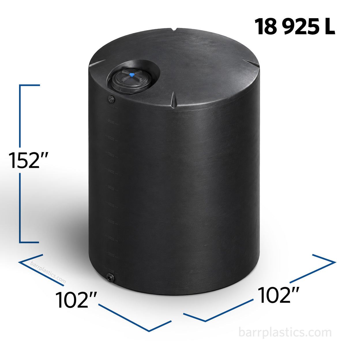 5000 Gallon Plastic Vertical Water Storage Tank with 2" Fitting | 40641