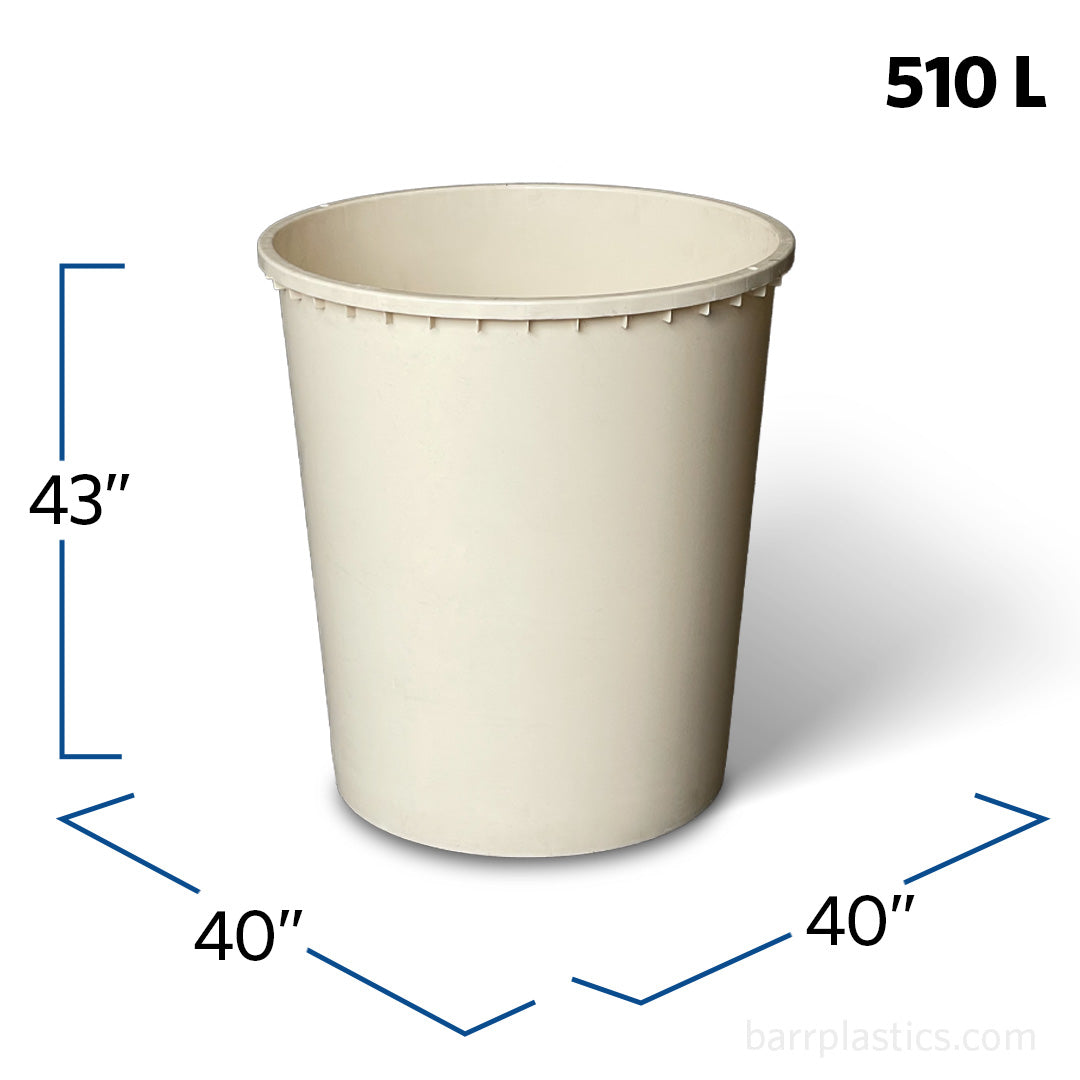 510L GRAF Classic Beige Round Rain Barrel with Lid & Tap | 500215