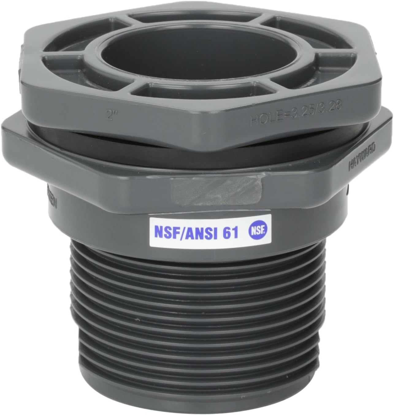 2" PVC/EPDM Standard Flange Bulkhead Fitting Socket x Thread | BFA1020CES