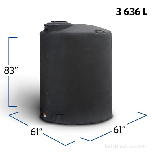 960 Gallon Plastic Vertical Water Storage Tank with 2" Fitting | 44518