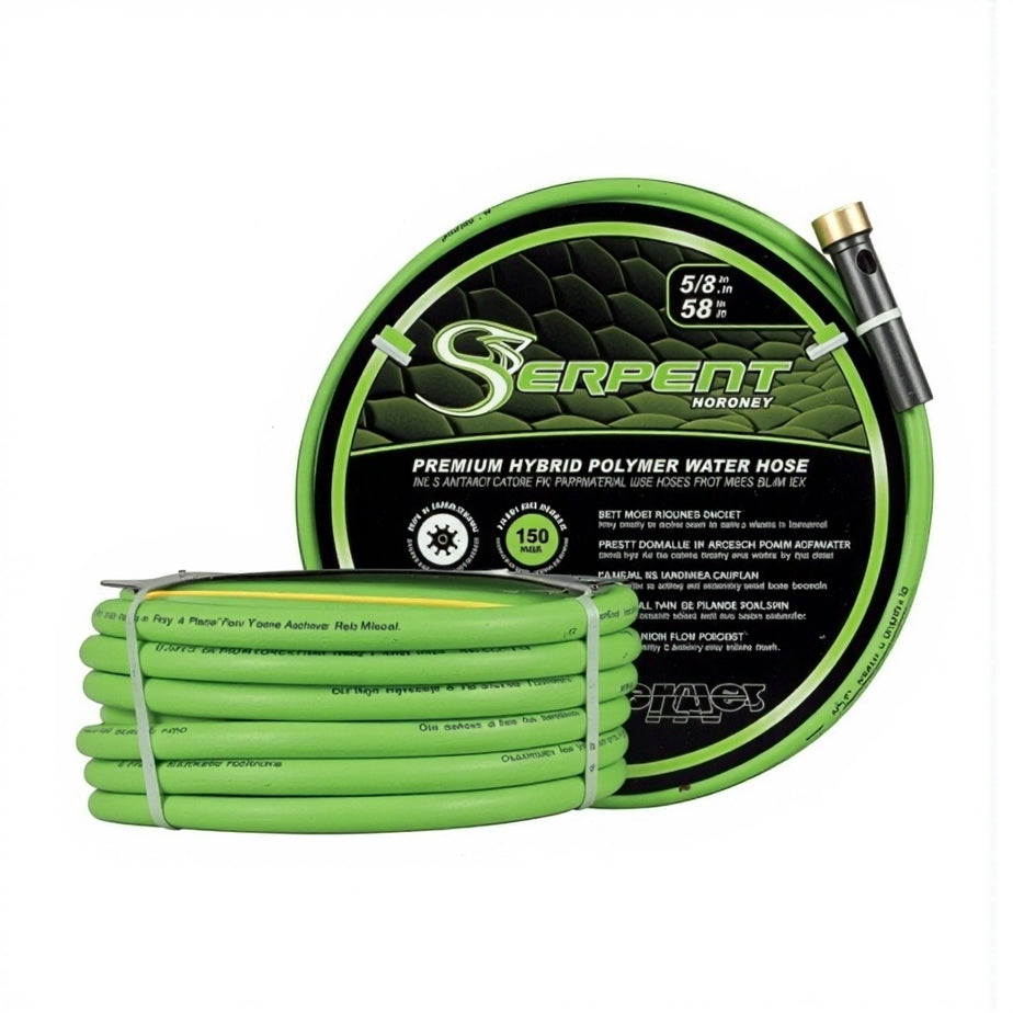 5/8" x 50' Green Serpent Garden Hose 150 PSI with MxF GHT End | A1445063X50-20
