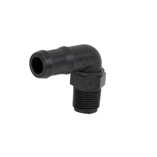 1/2" Male Thread x 3/4" Hose Barb 90° | HB050/075-90