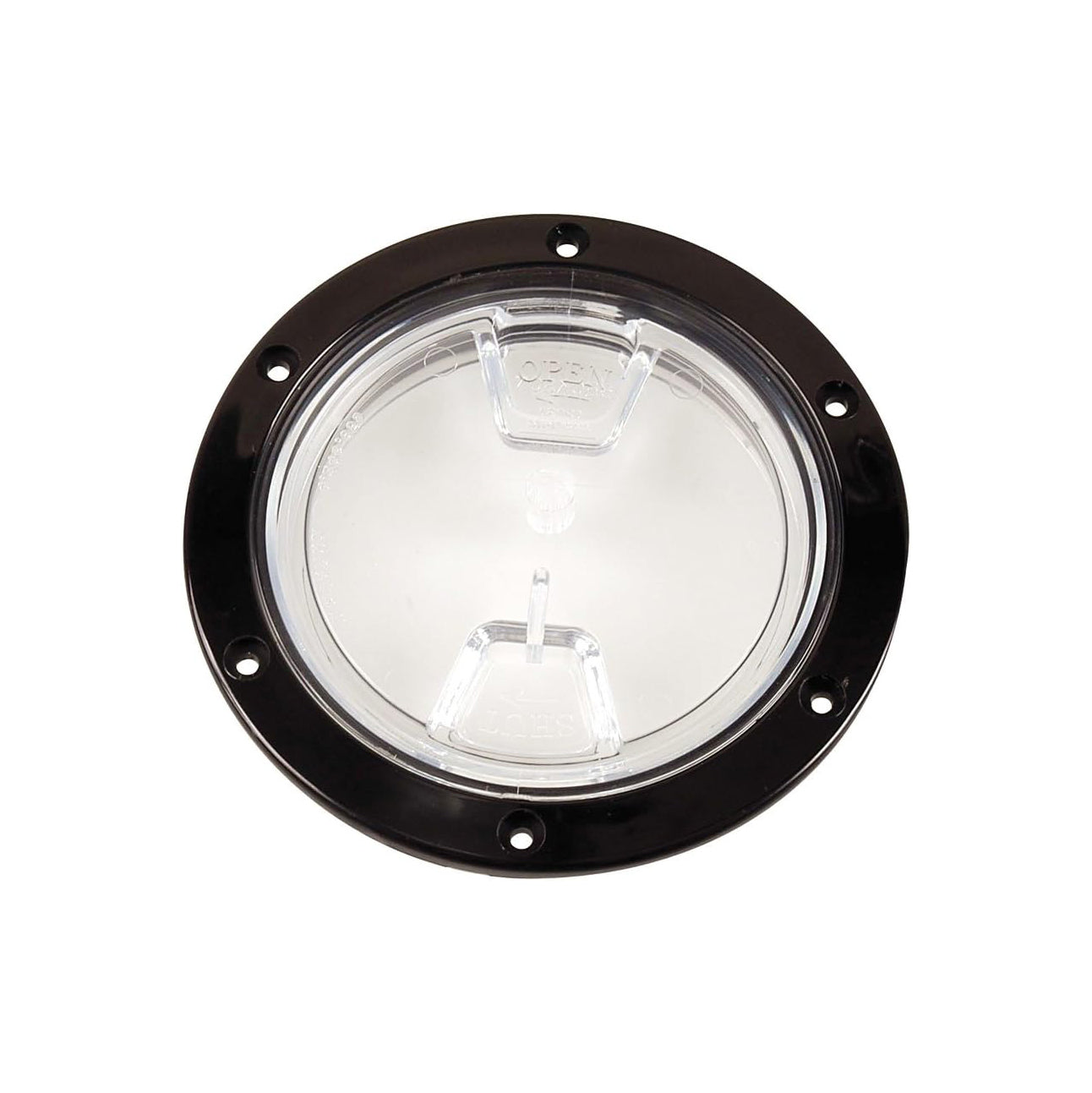 4" Clear Inspection Plate with Black Rim | DP40-BC