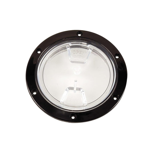 4" Clear Inspection Plate with Black Rim | DP40-BC
