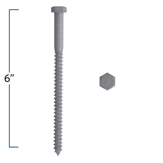 3/8" x 6" Hex Head Lag Bolt - Hot Dipped Galvanized | B854-509