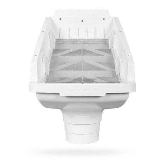 Leaf Eater Commercial Rain Head Downspout Filter PVC 6" Round | RHCL60