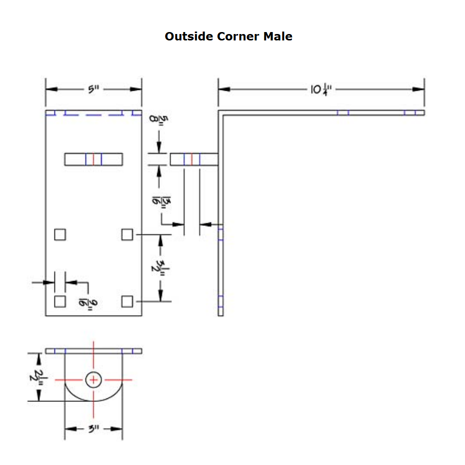 1/4" Outside Corner Male | H-OCM