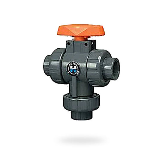 PVC True Union Bottom Load 3-Way Ball Valves
