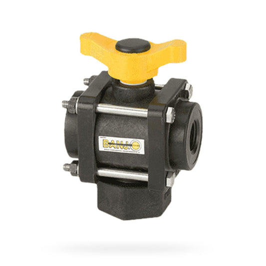 Polypropylene Bolted Bottom & Side Load 3-Way Ball Valves