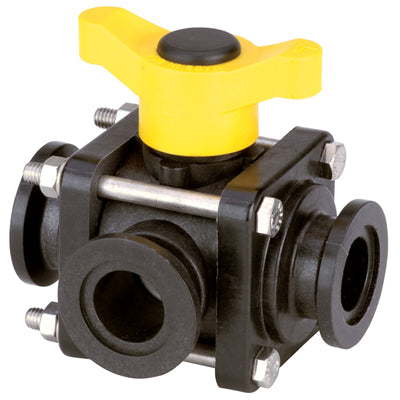3 way Flange Connect ball valves at BARR Plastics