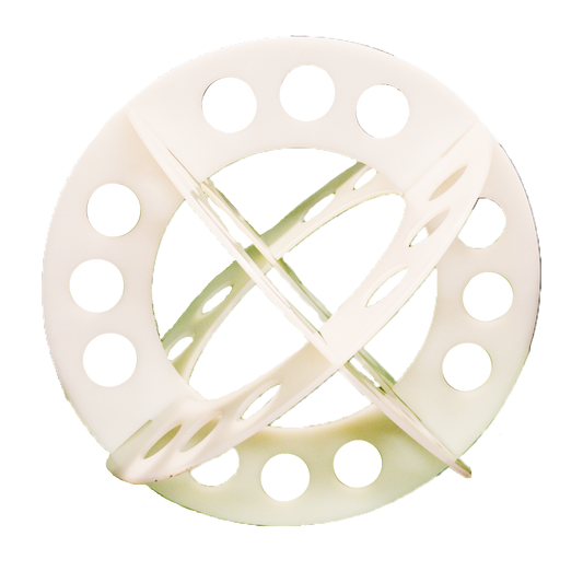 Picture of a baffle ball. Used for slowing down "sloshing" effects of a container that has suddenly stopped or changed acceleration. Helps reduce the risk of  vehicles sliding when transporting large amounts of liquid.