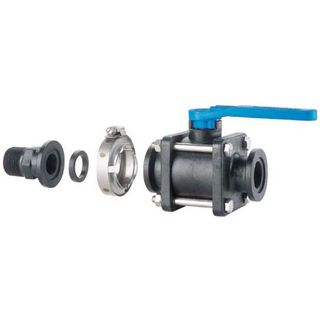 2 way Flange connect ball valve ar BARR Plastics