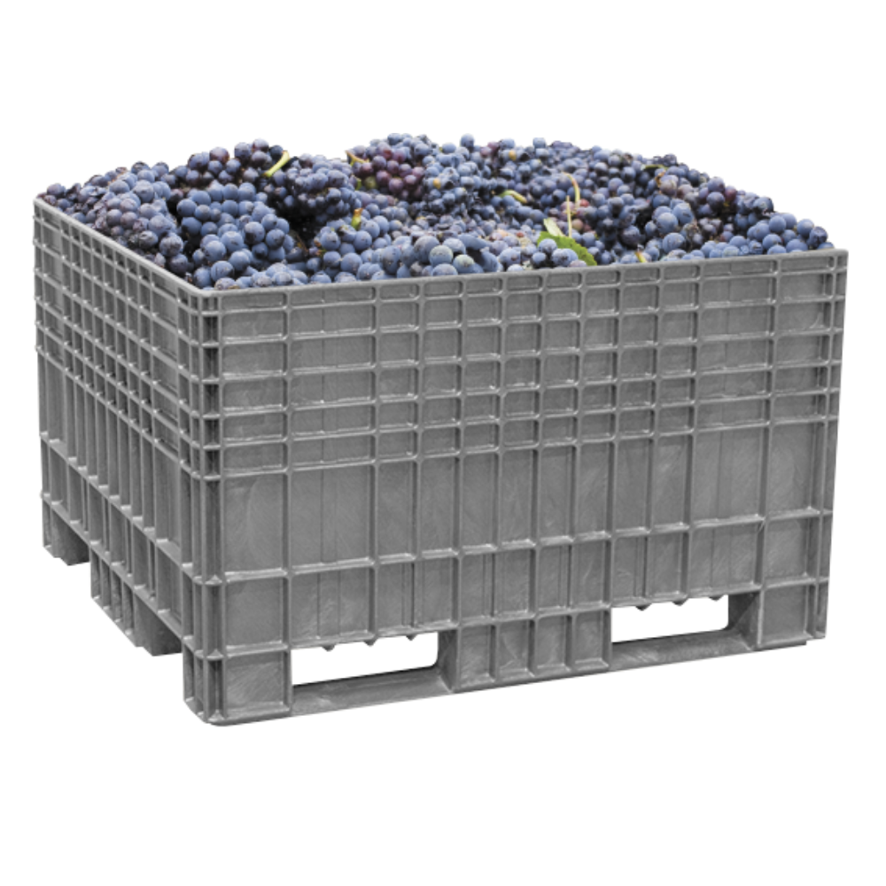 BF42292800 utility storage bin grey with grapes side view