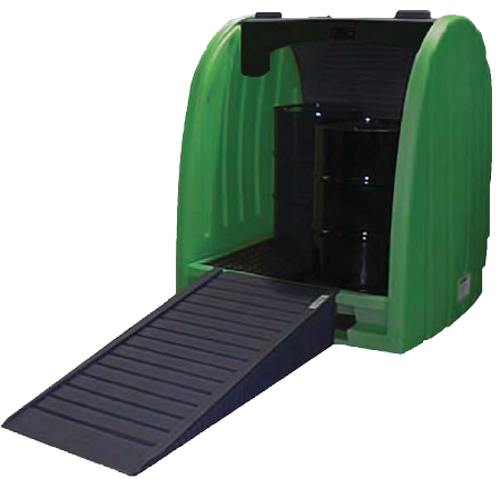 Hardcover Drum Storage with ramp lowered