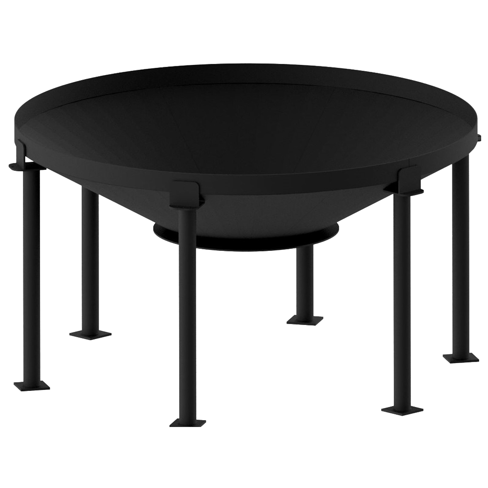 Picture of an industrial tank stand for industrial cone bottom tanks.