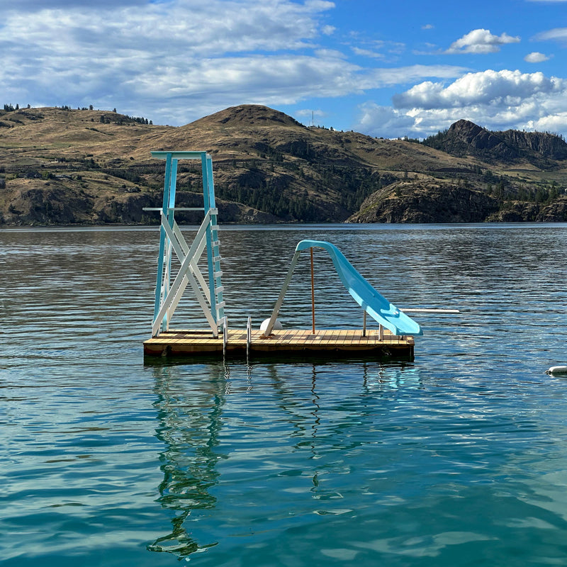 Plastic dock float shell filled with EPS foam