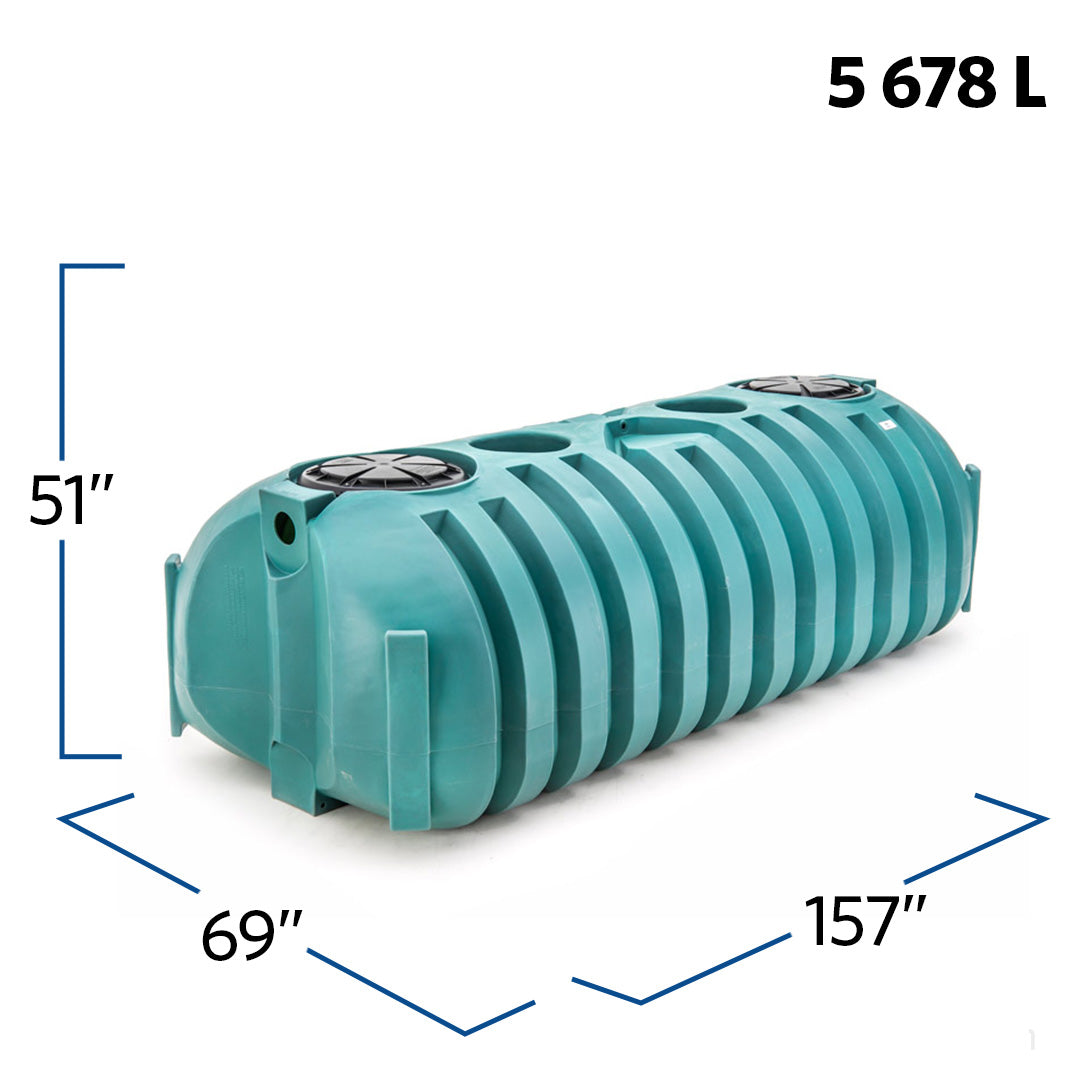 1500 Gallon Low Profile Plastic Two Compartment Septic Tank | 44173 ...
