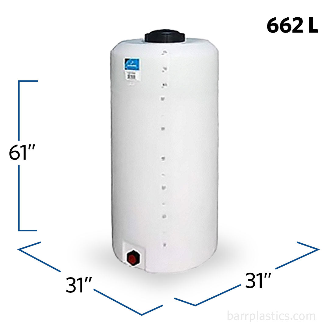 175 Trank Code 175 Gallon Plastic Vertical Liquid Storage Tank | VT0175-31 | BARR Plastics