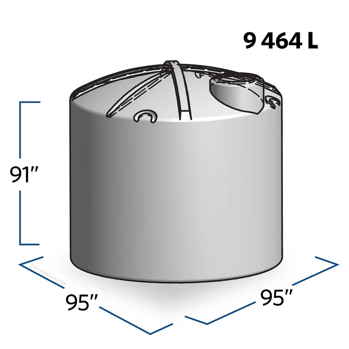 2500 Gallon Plastic Vertical Water Storage Tank | 40182