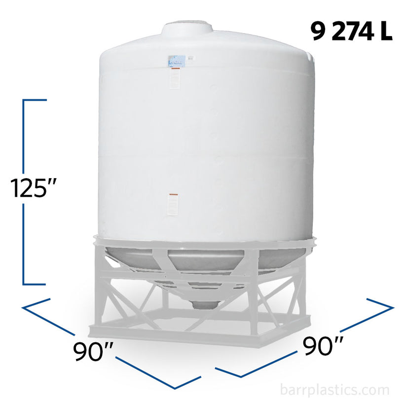 2495 Gallon 30 Degree Plastic Vertical Cone Bottom Tank | CB2495-90 ...