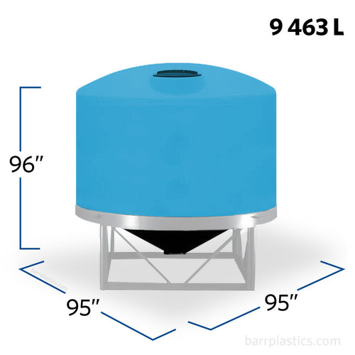2500 Gallon 30 Degree HDPE Cone Bottom Tank with 2