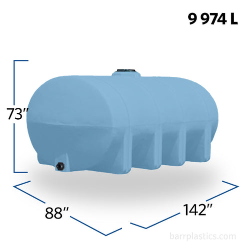 2635 Gallon HDPE Horizontal Elliptical Leg Tank | 44077 | BARR Plastics