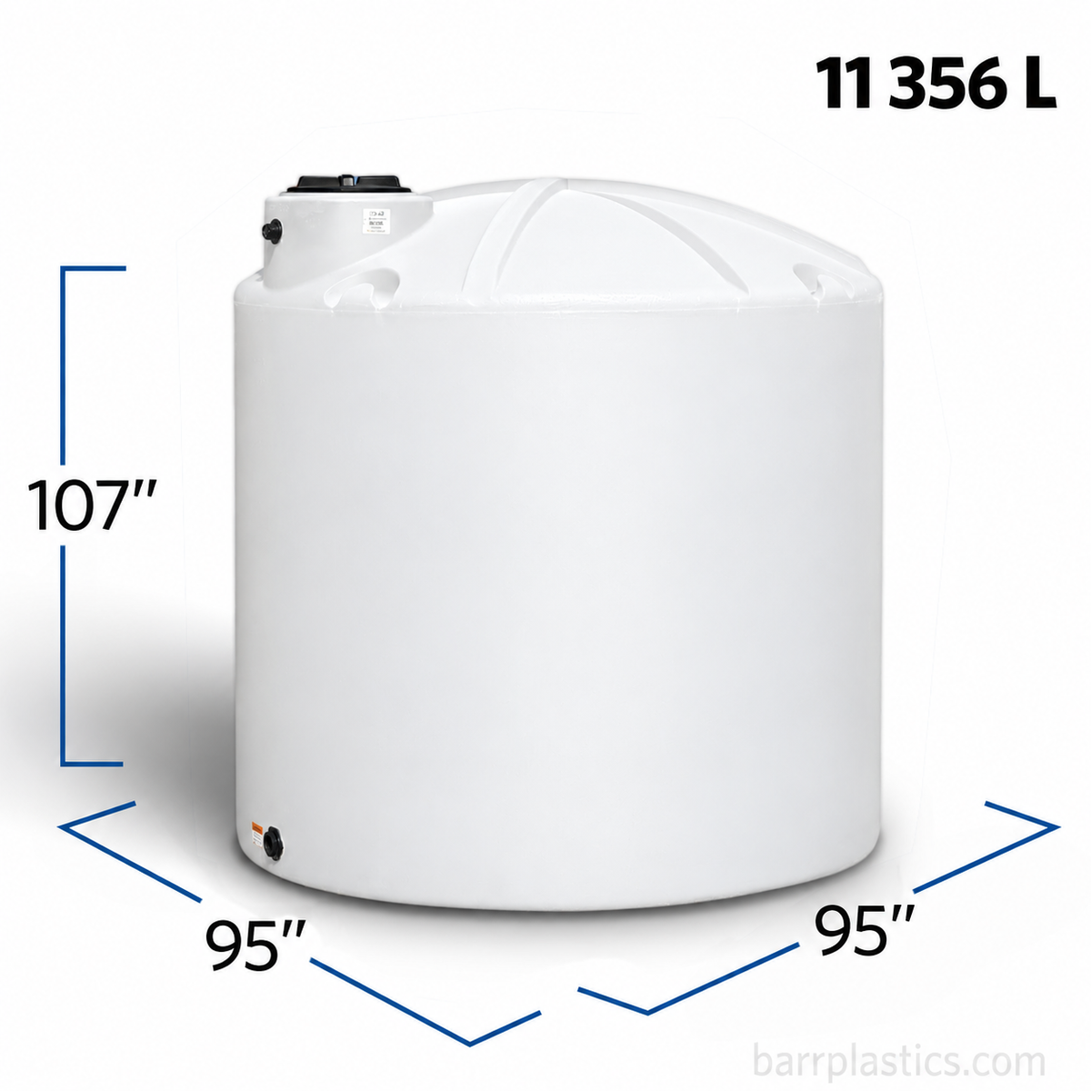3000 Gallon Vertical Liquid Storage Tank in White No Fittings | 40064