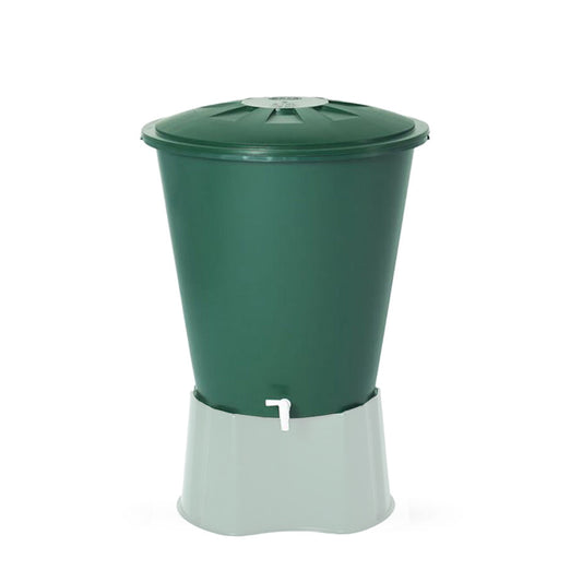 510L GRAF Classic Green Round Rain Barrel with Lid & Tap | 500214