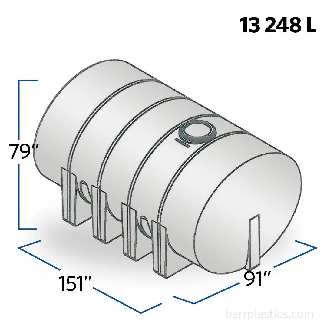 Tank Legs 3500 Gallon Horizontal Elliptical Leg Tank | 44091 | BARR Plastics