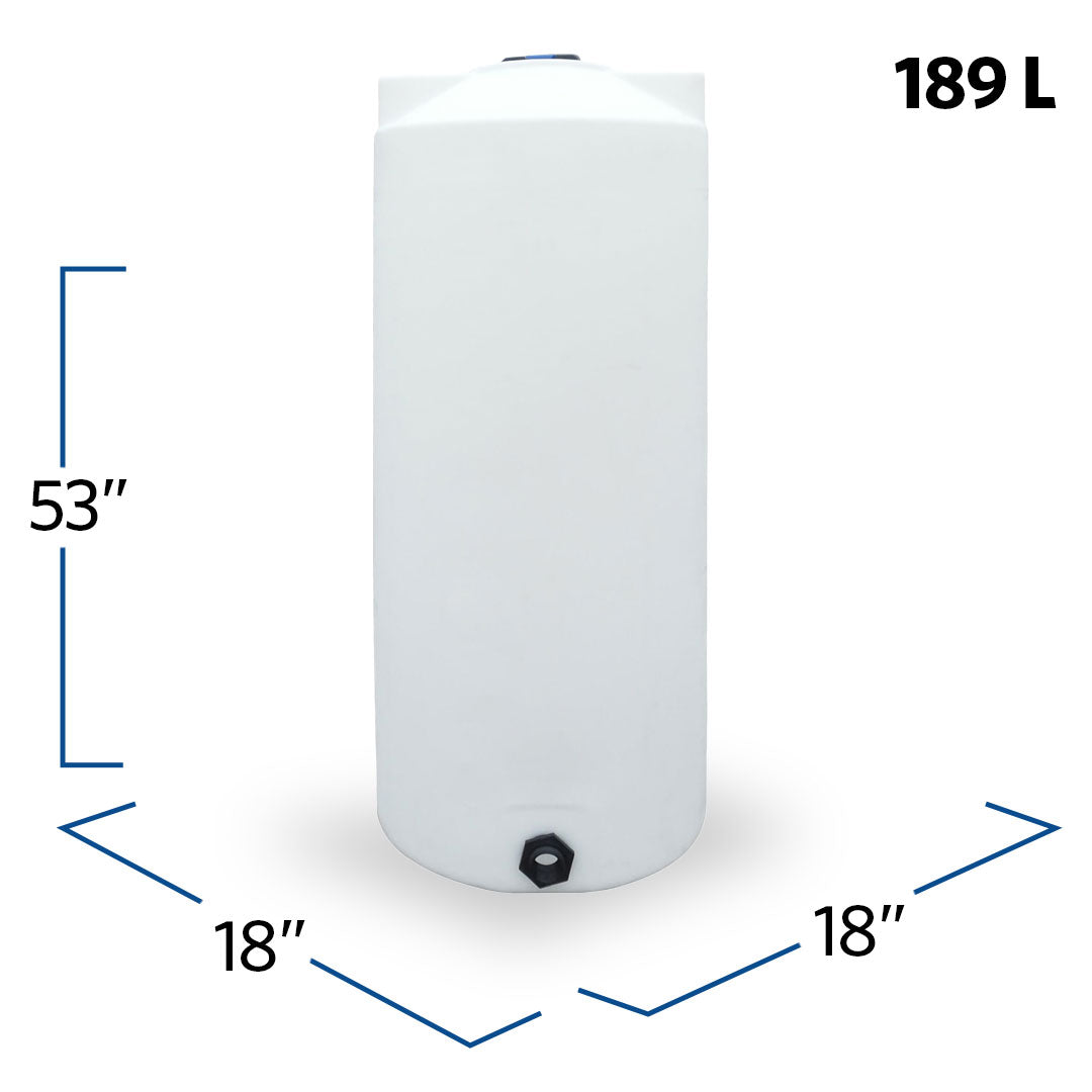 Liquid Container Pvc 50 Gallon Plastic Vertical Liquid Storage Tank | 41865 | BARR Plastics