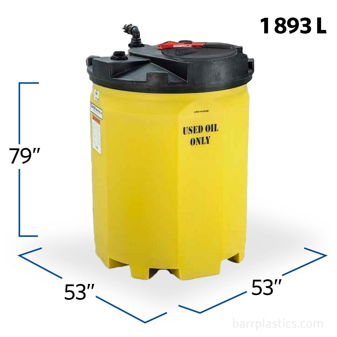 500 Gallon Plastic Vertical Double Wall Waste Oil Tank | 5780102N95703 ...