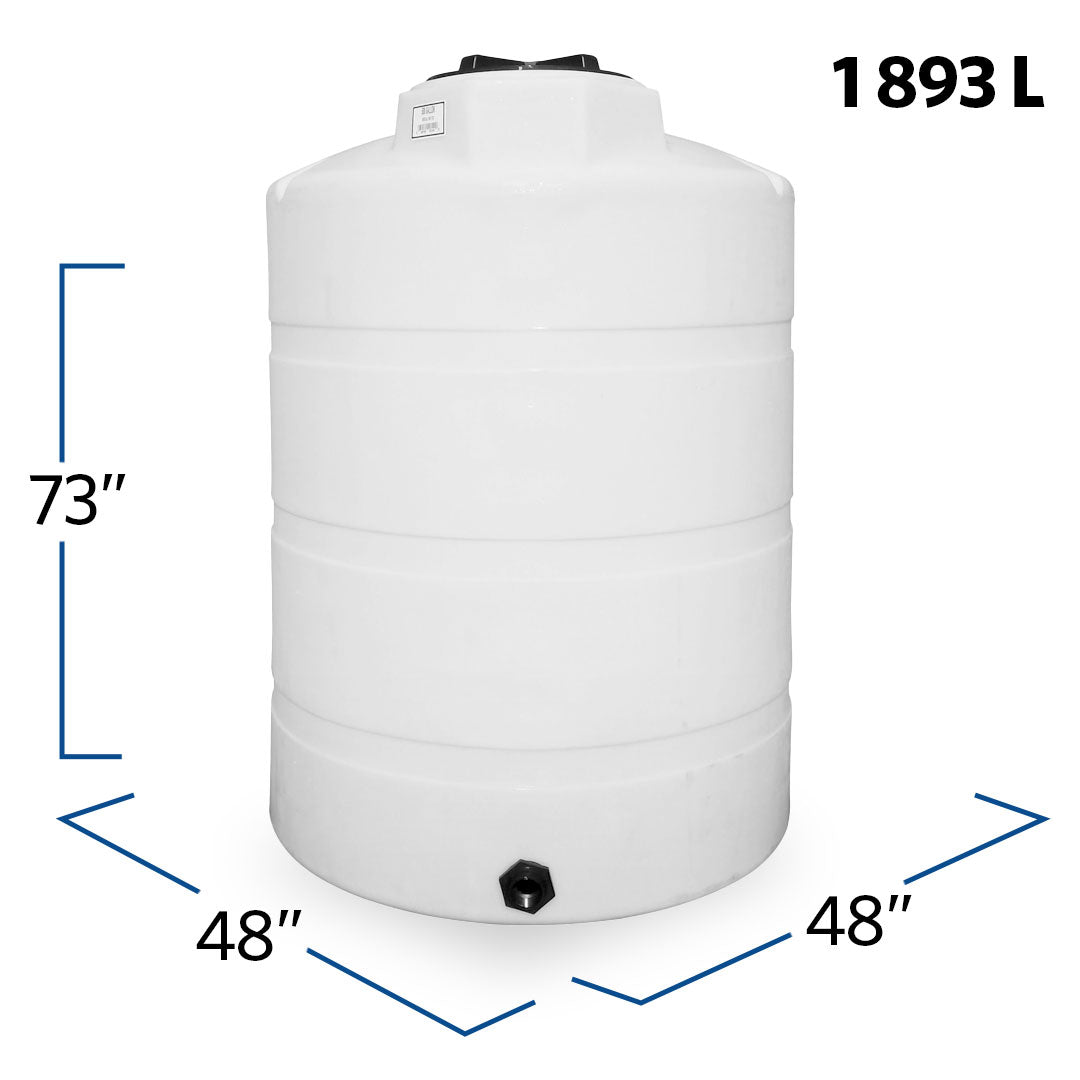 500 Gallon Plastic Vertical Liquid Storage Tank | 40148 | BARR Plastics