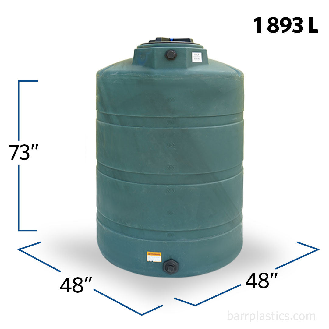 500 Gallon Plastic Vertical Water Storage Tank | 43105 | BARR Plastics