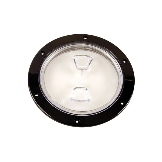 6" Clear Inspection Plate with Black Rim | DP60-BC