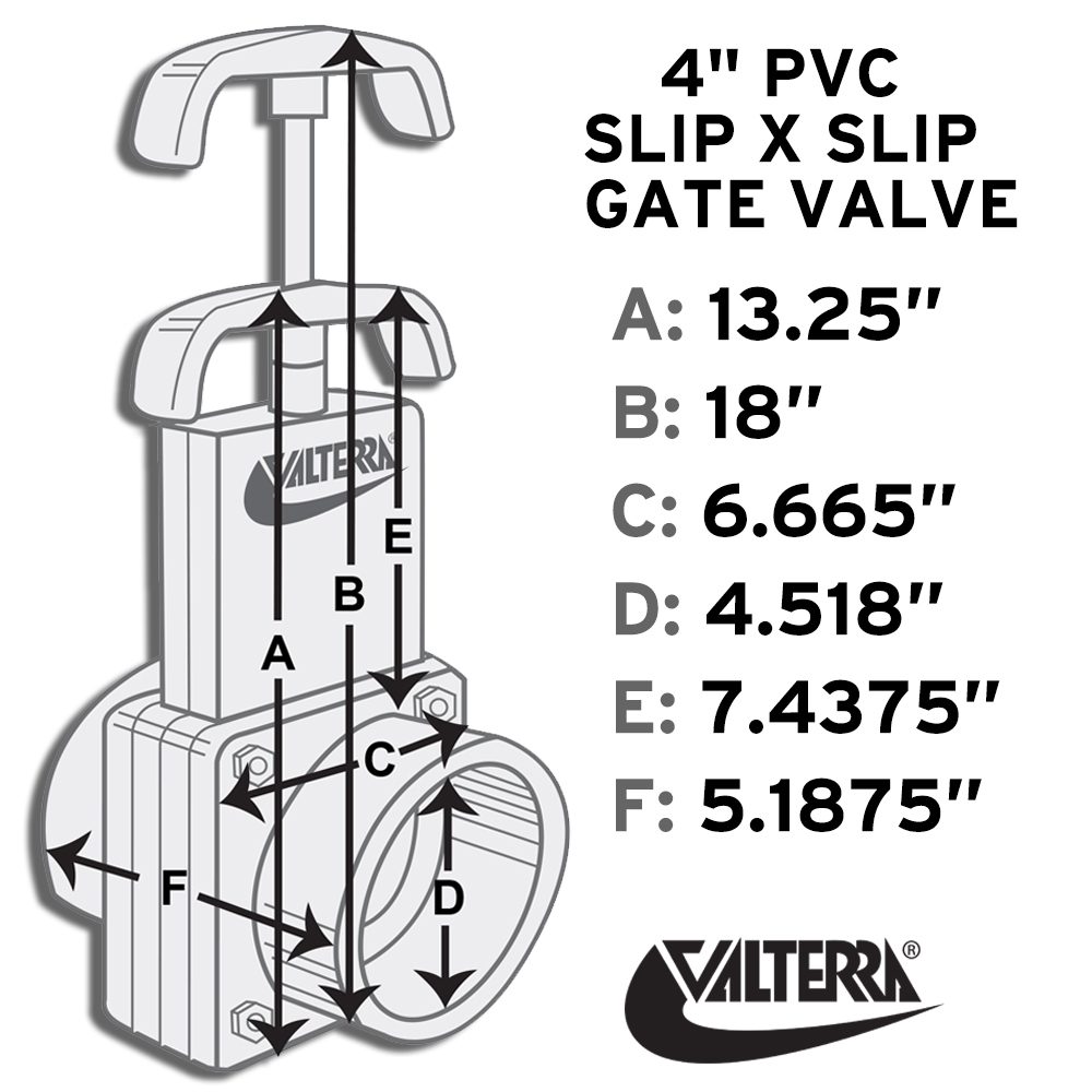 4" PVC Slide Gate Valve Slip x Slip | SLV040