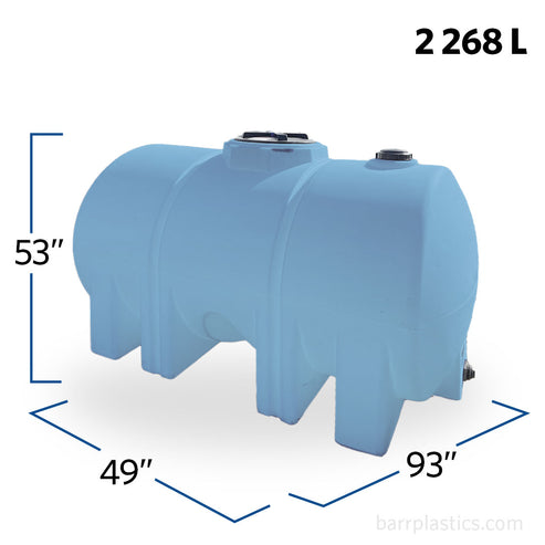725 Gallon HDPE Plastic Horizontal Leg Tank | 40194 | BARR Plastics