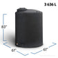 960 Gallon Plastic Vertical Water Storage Tank with 2" Fitting | 44518