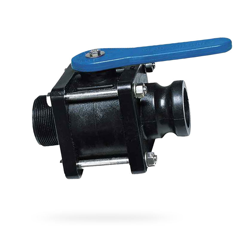 Poly Propylene Bolted Ball Valve MPT x Male Camlock