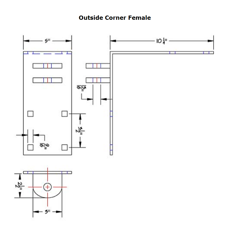 1/4" Outside Corner Female | H-OCF