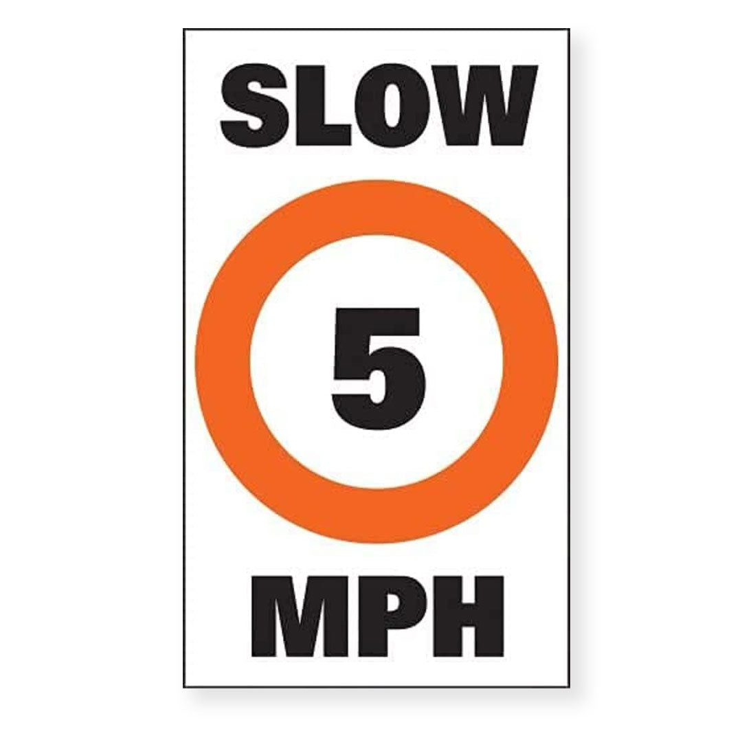 Slow Labels Sur-Mark Marker Buoy Label | SLOW 5 MPH | TM46180 – BARR Plastics