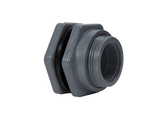 1/2" PVC/VITON Standard Flange Bulkhead Fitting Socket x Thread | BFA1005CFS