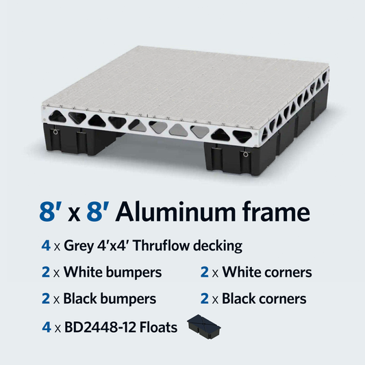CanadaDocks 8' x 8' Aluminum Floating Dock - CLEARANCE SALE